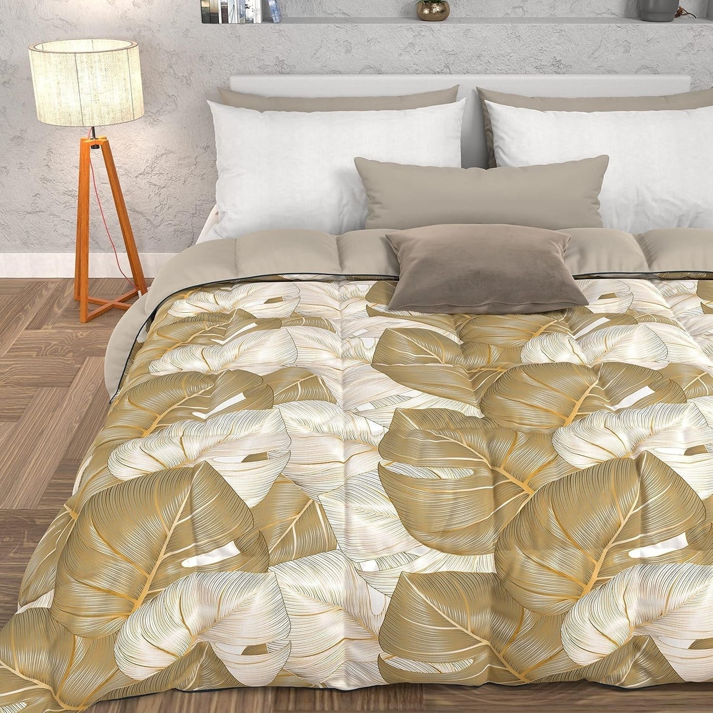 PETTI Artigiani Italiani - Vinterdyne, Vinterdyne, Enkel quilt, Dobbeltsidet, monofarvet og digitalt tryk, 100% hypoallergen mikrofiber, Made in Italy