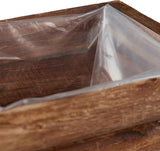 Relaxdays Planter Trillebør, Sæt med 2, Havedekoration, H x B x D: 12,5 x 26 x 12 cm, Blomstervogn til plantning, Træ, Naturlig