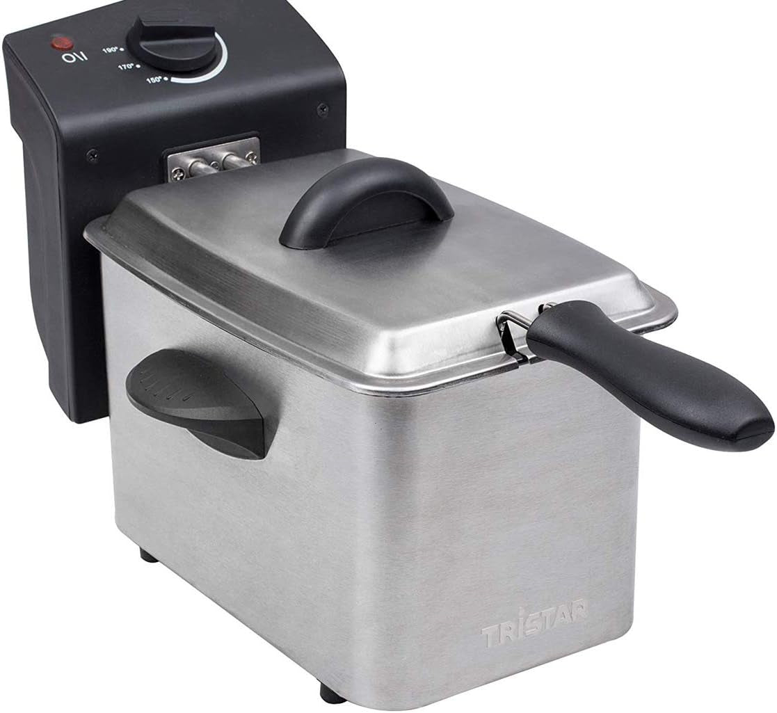 Tristar frituregryde i rustfrit stål - Med 2 liters kapacitet, koldzonefunktion og justerbar termostat op til 190°C, FR-6919, sølv Hvidevarer Naty Shop