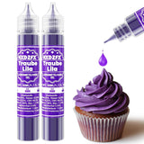 Gel madfarve - HXDZFX 2×30 ml, sukkerfri madfarve, højkoncentreret, til dekoration af kager, hvid fondant, makroner, småkager, bagning, påskeæg, slim (drue lilla)