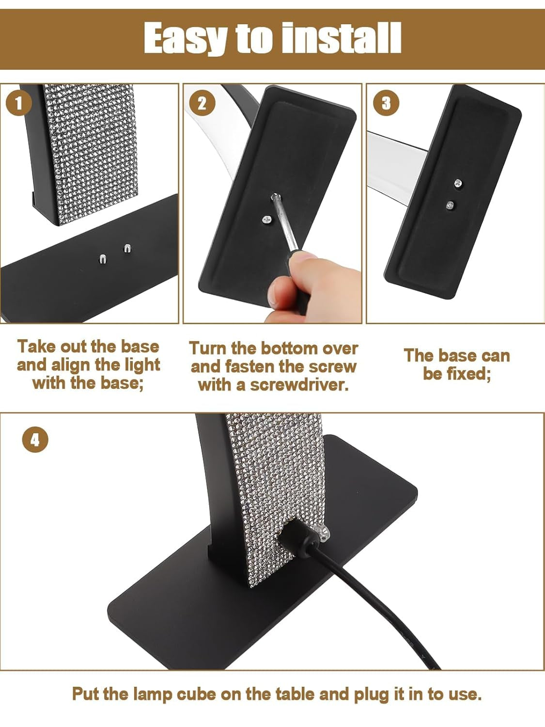 Kalolary Lampadaire, Lash Lumière Pour Extensions De Cils Regglable À 360°, 3000K-6000K Demi-Lune Lampe, Lamp De Beauté (Halvmånelampe)