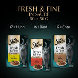 Sheba CATCARE pose våd frisk og fin (kød) stykker i sovs Voksen 50 g multipak standard
