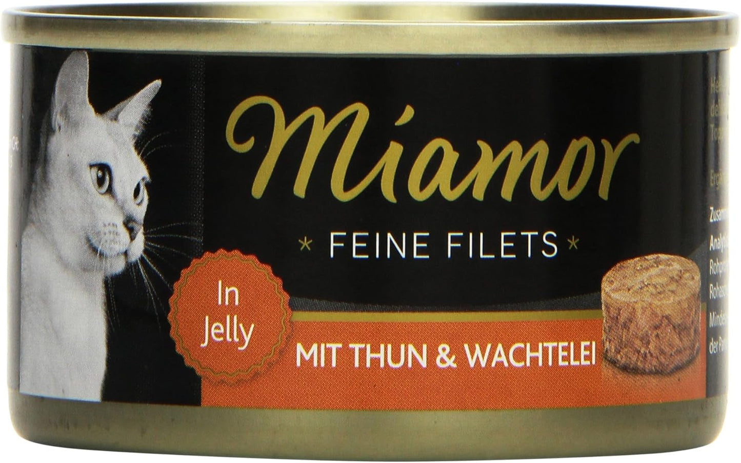 - Fine fileter i gelé | Vådfoder til voksne katte med filetstykker i gelé. Dåse fedtfattig komplementær mad uden tilsætningsstoffer | 24 x 100 g Tun og vagtelæg