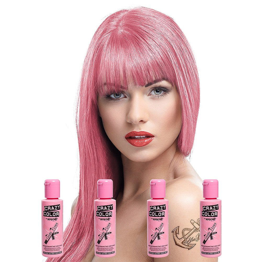 GO TOXIC UV semi-permanent hårfarvecreme 100 ml (1 pakke) Naty Shop Candy Floss pink hårfarve 100 Ml (4 pakke)