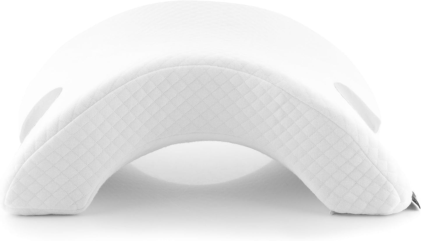InnovaGoods - Viskoelastisk livmoderhalspude til par, Ergonomisk design til parafslapning, Memory-skum til trykaflastning, Aftageligt betræk, Hvid, 36 x 12,5 x 30,5 cm, Memory-skum