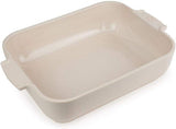 Peugeot Appolia Rechteckige Auflaufform Mit Griffen, Keramik, Schiefer / Grau, 7,2X31X21,7 Cm, Fassungsvermögen: Ca. 2 L, 60060 Forme og bakker til bagning Naty Shop Ecru
