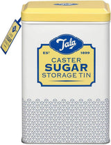 Tala Originals Retro Design Metal Opbevaringsboks i Gul og Creme Kan indeholde en hel pose med pulveriseret sukker