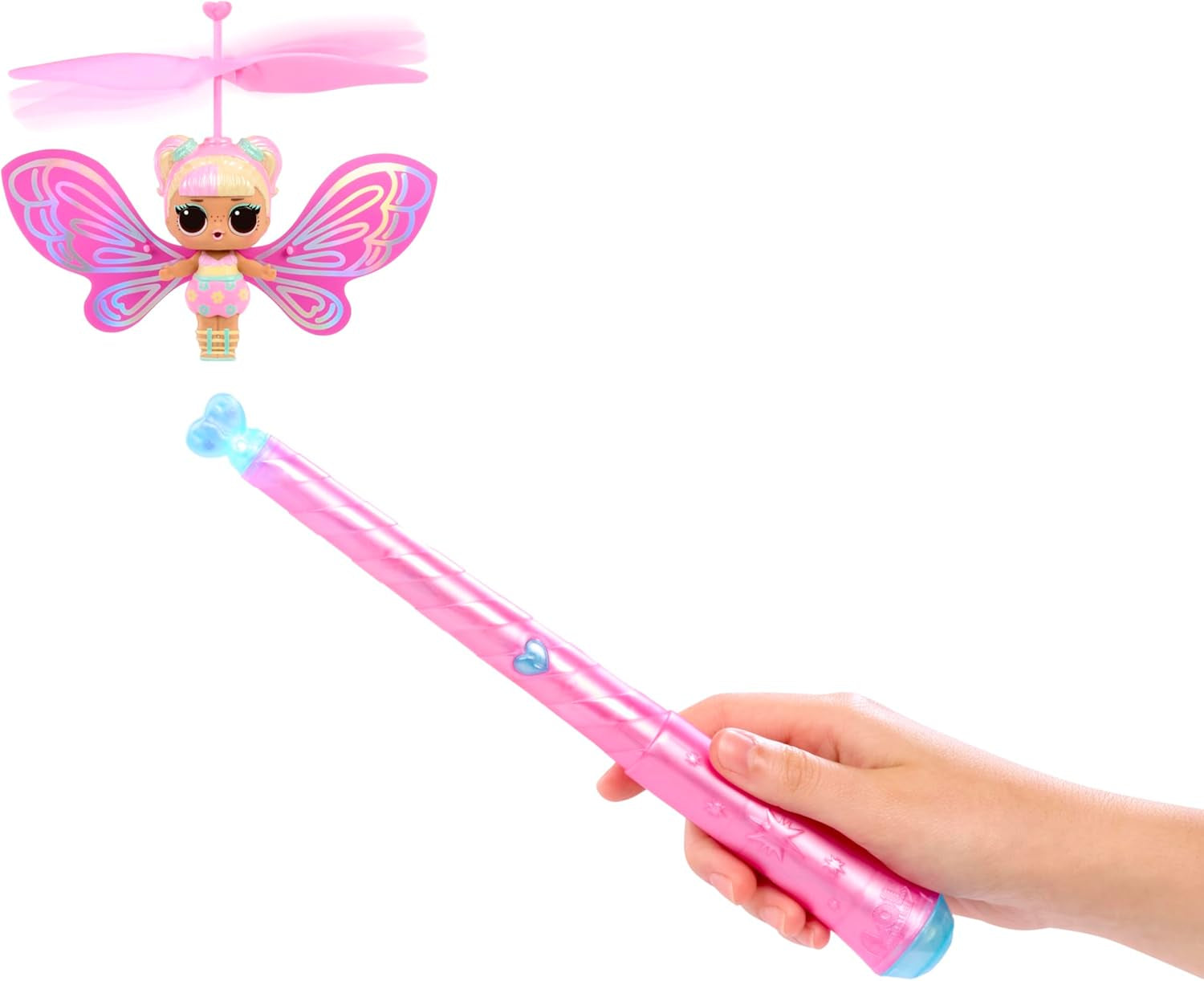 LOL overraskelse! Magic Flyers Fairies Tots - Blomsterbarn - Indeholder 1 dukke og 1 tryllestav i en blomsterformet pakke, 2 til at samle, Rose