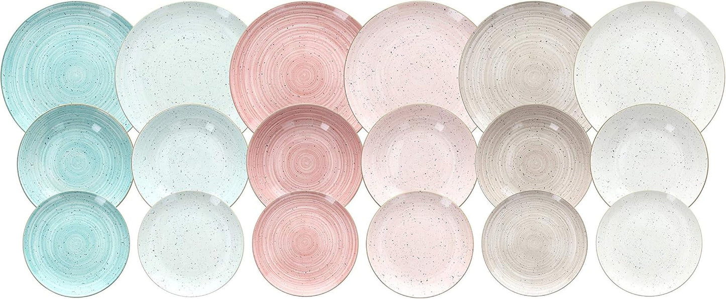 Pepper Bamboo servicesæt til 6 personer, 18 dele, porcelæn, flerfarvet