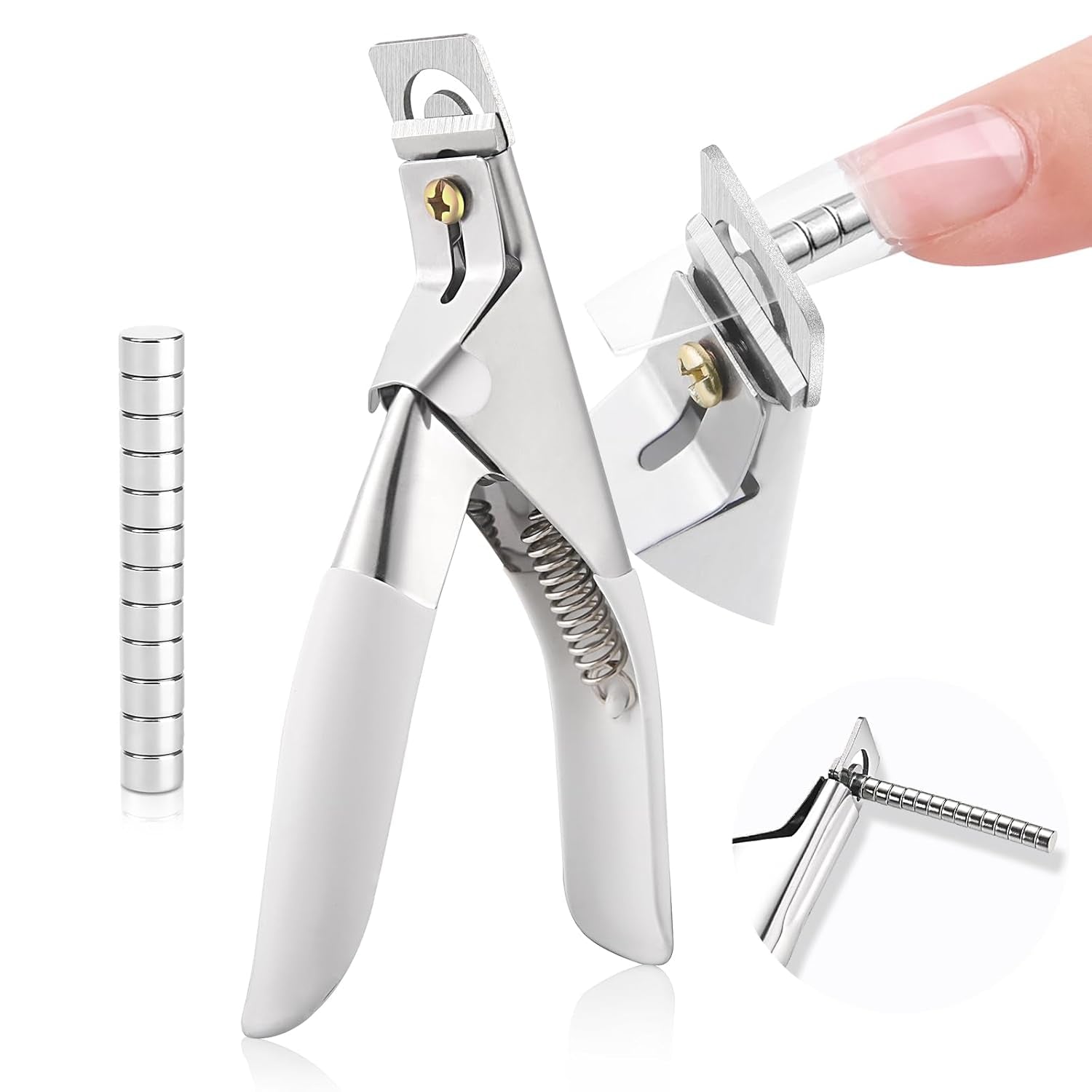 Saviland negle manicure cutter med 15 magneter, gel negle negle trimmer manicure negle cutter til kunstige negle Gel negle Akryl negle kunstige negle (rød rød)