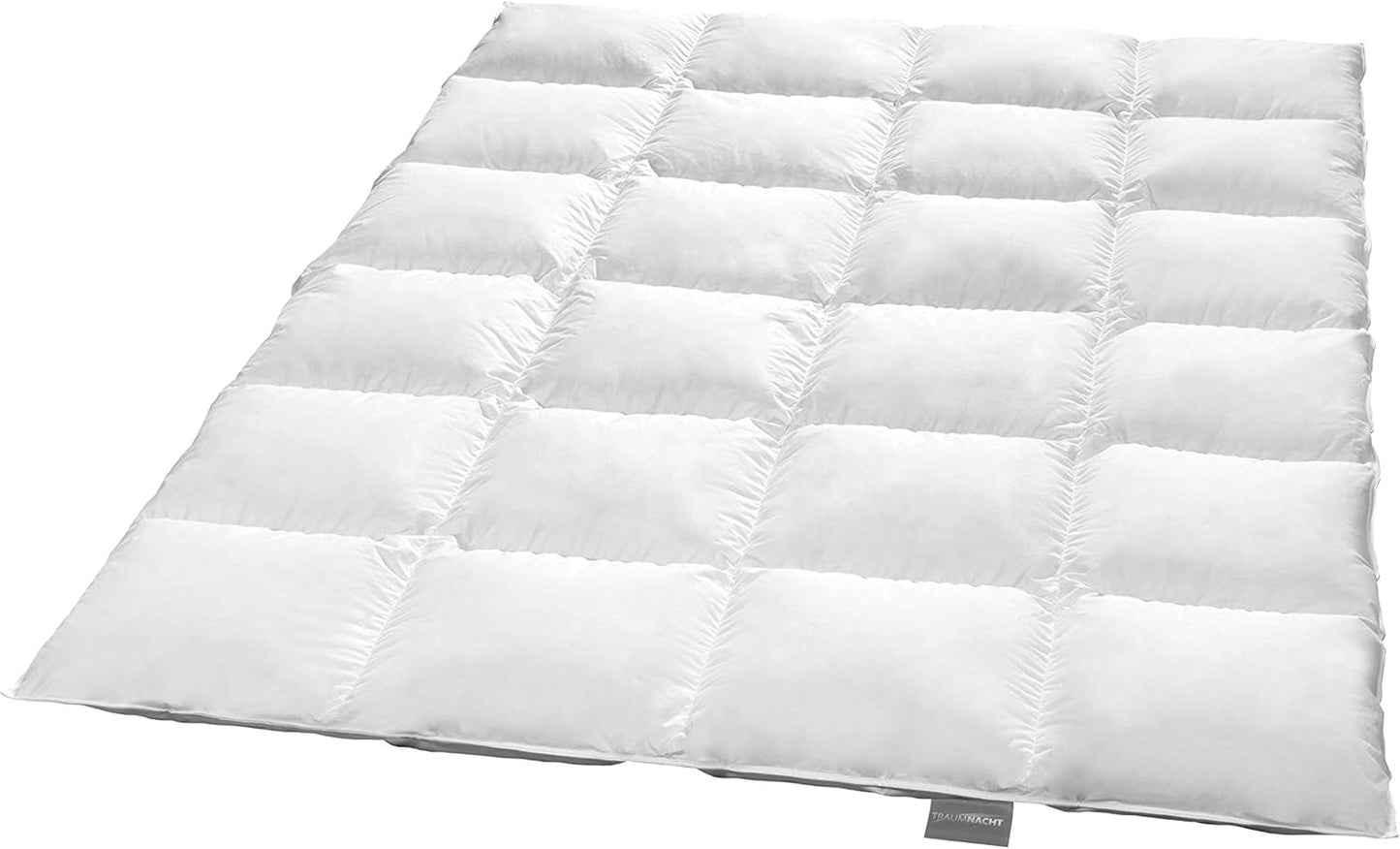 Traumnacht Basic Light dundyne med ny hvid dun (60%) og fjer (40%), DIN EN 12934, 135 X 200 Cm, Down Pass og Oeko-Tex certificeret, produceret efter den tyske kvalitetsstandard Dyner og dyner Naty Shop 90 procent dun / 10 procent fjer Varmt vintertæppe 24020