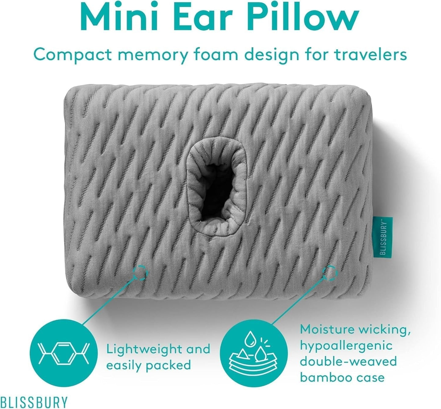 BLISSBURY mini ørepude til folk med øresmerter Naty Shop standardpuder