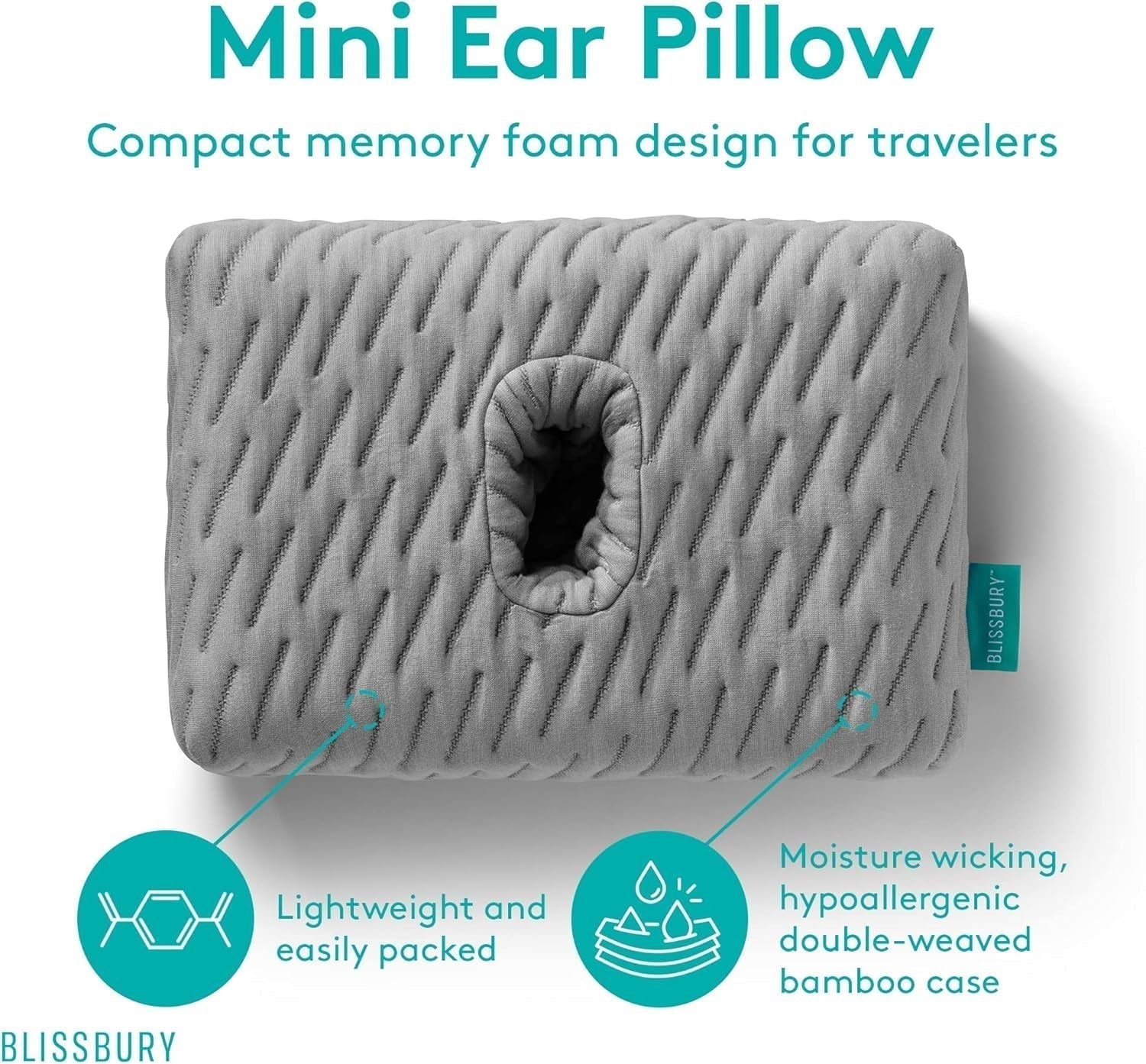 BLISSBURY mini ørepude til folk med øresmerter Naty Shop standardpuder