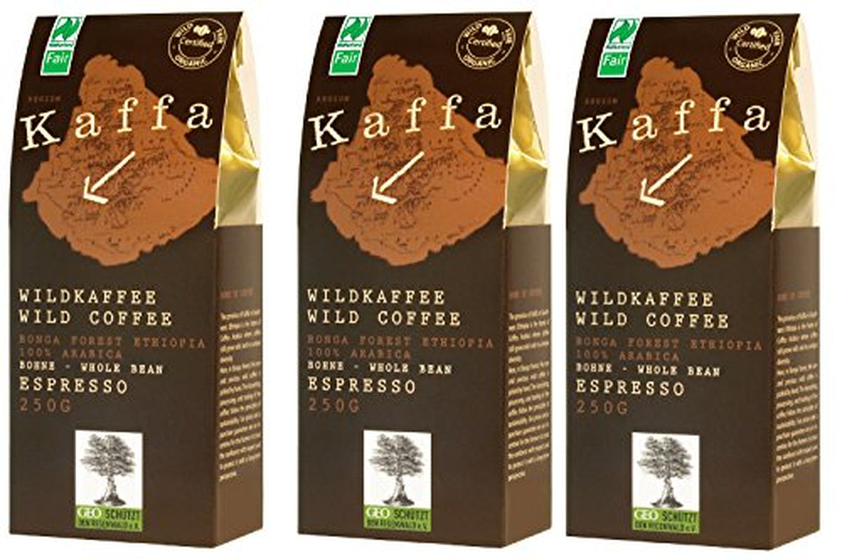 3 x Espressobønner Kaffa Økologisk Vild Kaffe 250 g
