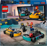 LEGO City Go-Karts med chauffører, sæt med 2 minifigurer førere og racerbiler, billegetøj til 5-årige drenge og piger, sjov gave til børn 60400 byggesæt Besuche den LEGO-Store