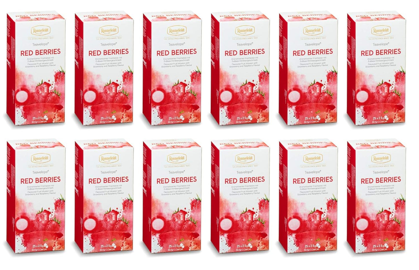 Teavelope "Red Berries" - frugtte med jordbær- og hindbærsmag, 25 teposer, 62,5 g