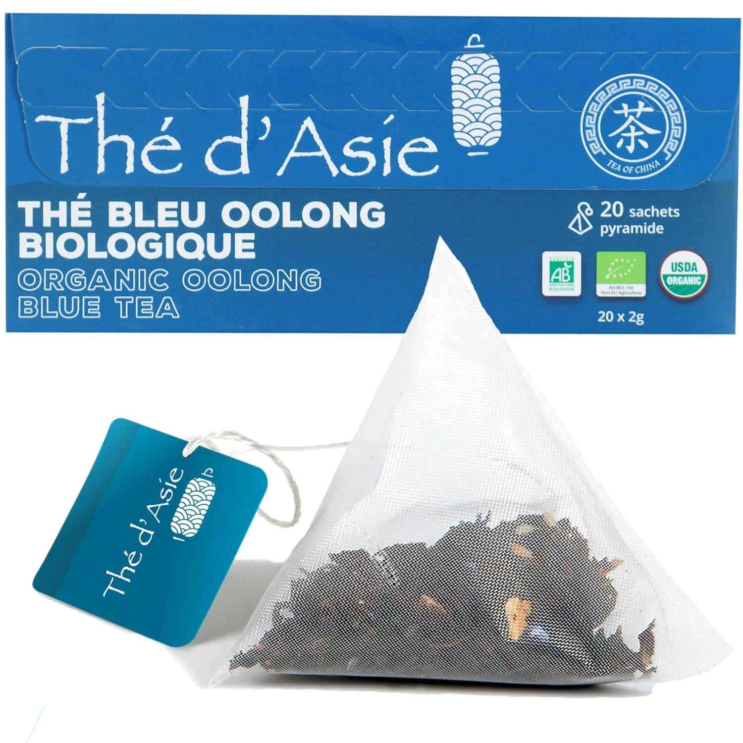 Khla - Økologisk Oolong Te 100 G - Blå te - Naturlig løs te - Økologisk asiatisk te - Løs og skåret - Urtete og infusionste - Fra Kina