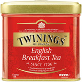 Twinings English Breakfast Tea Løs sort te i teæske Stærk sort te fra højkvalitets teblade plukket fra de bedste teplantager i Sri Lanka og Indien G, neutral, 100 gram