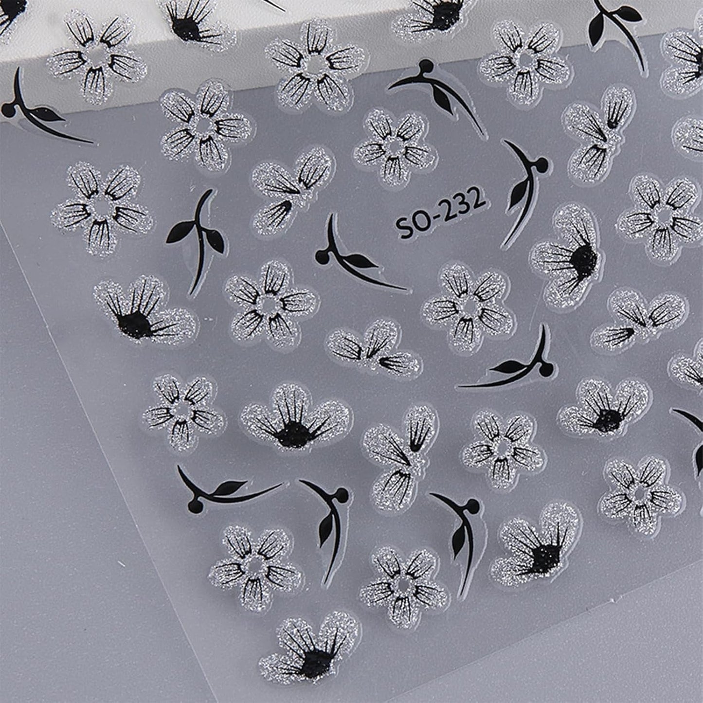 JMEOWIO 6 Blatt 3D Nagelsticker Blumen Nail Art Sticker Selbstklebend Nagelaufkleber 5D Stereoskopisk Frühling Sommer Blumen Dekoration Nageldesign Zubehör