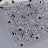 JMEOWIO 6 Blatt 3D Nagelsticker Blumen Nail Art Sticker Selbstklebend Nagelaufkleber 5D Stereoskopisk Frühling Sommer Blumen Dekoration Nageldesign Zubehör