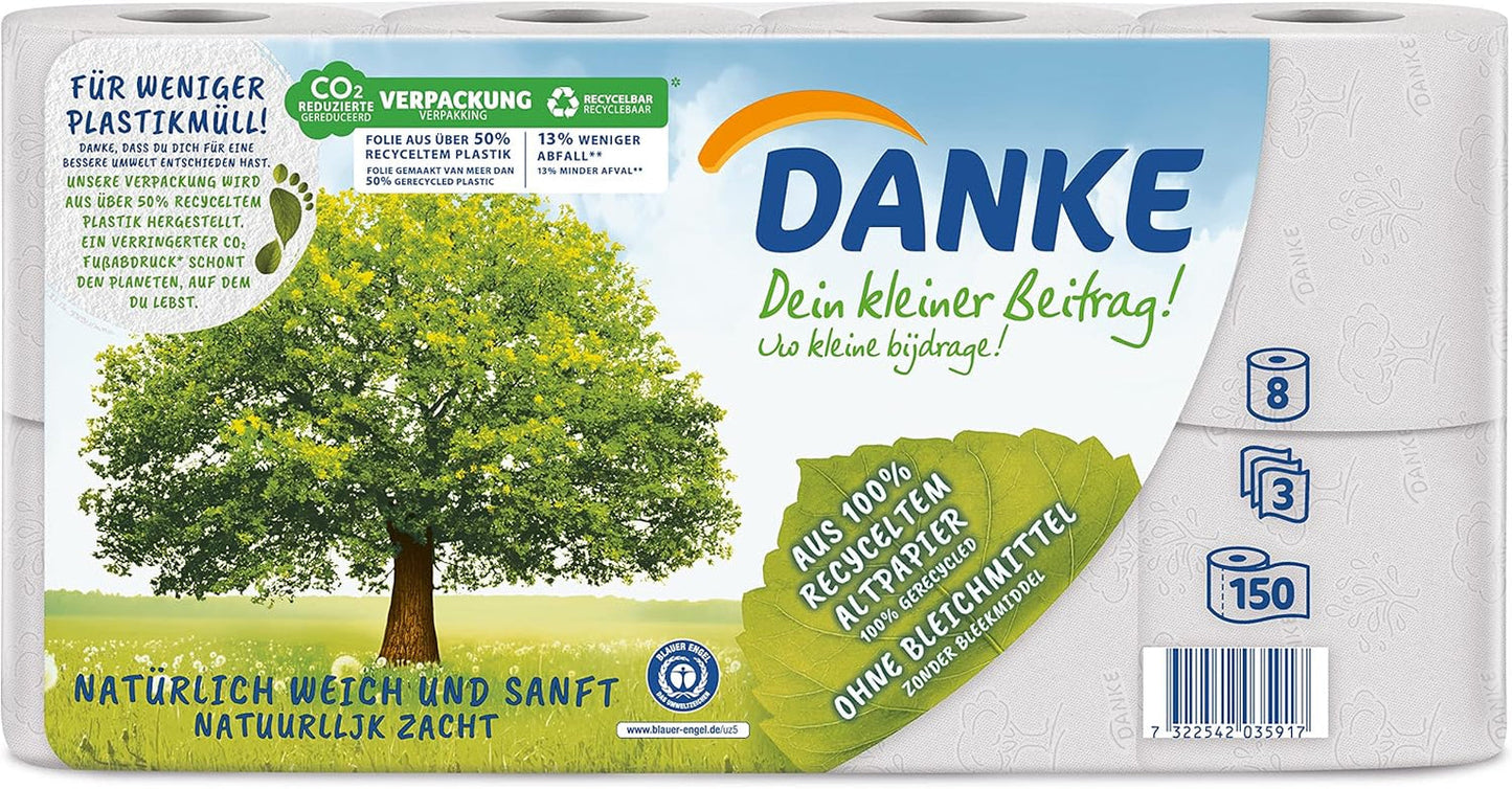 Toiletpapir Tak 56 stk, ruller 7X8, 3 lag