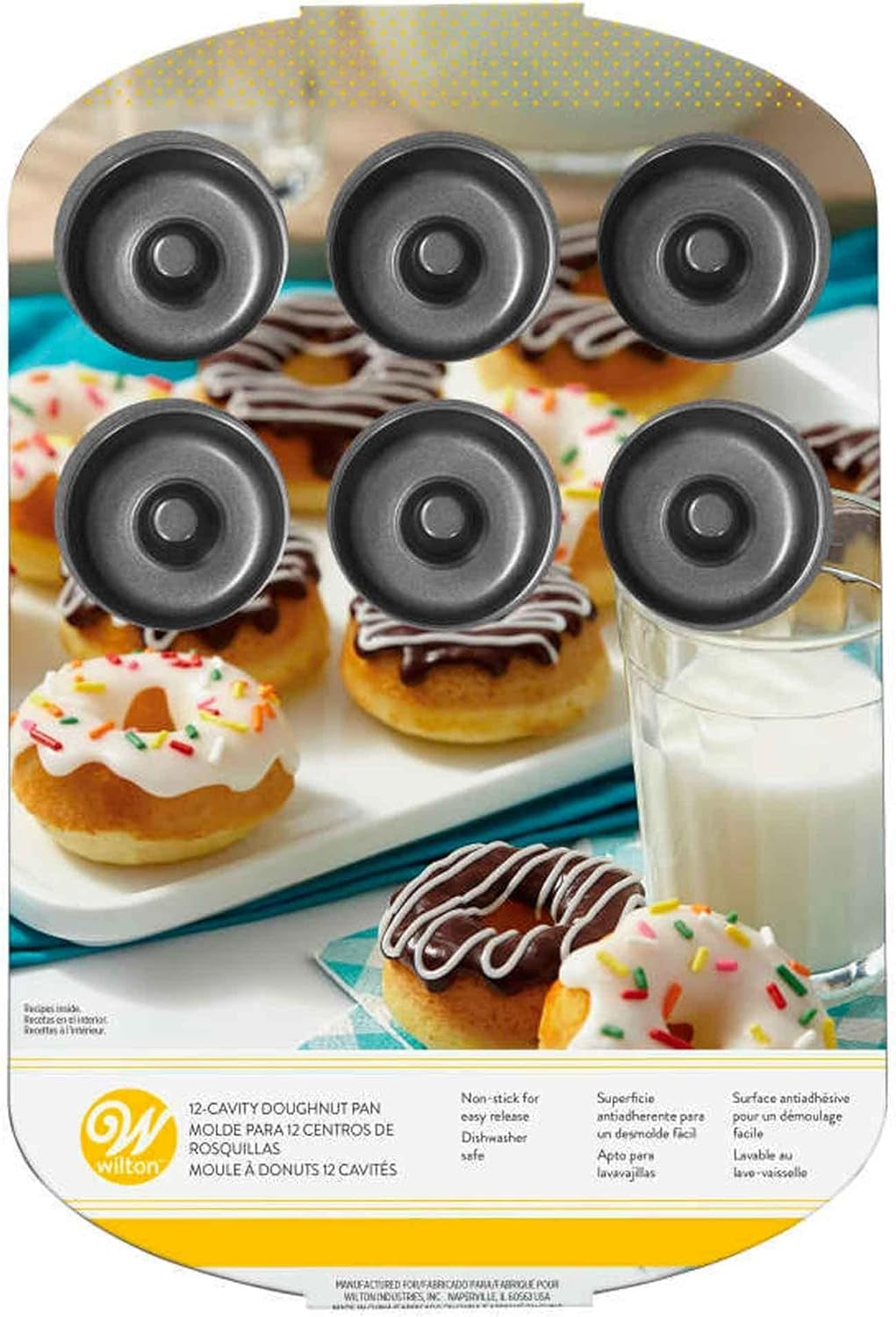 Wilton Donut-Backform Mit 12 Mulden Donutform, Hochwertige Donut Backform Mit Antihaftbeschichtung Für 12 Mini-Donuts, Spülmaschinenfest Forme og bakker til bagning Naty Shop