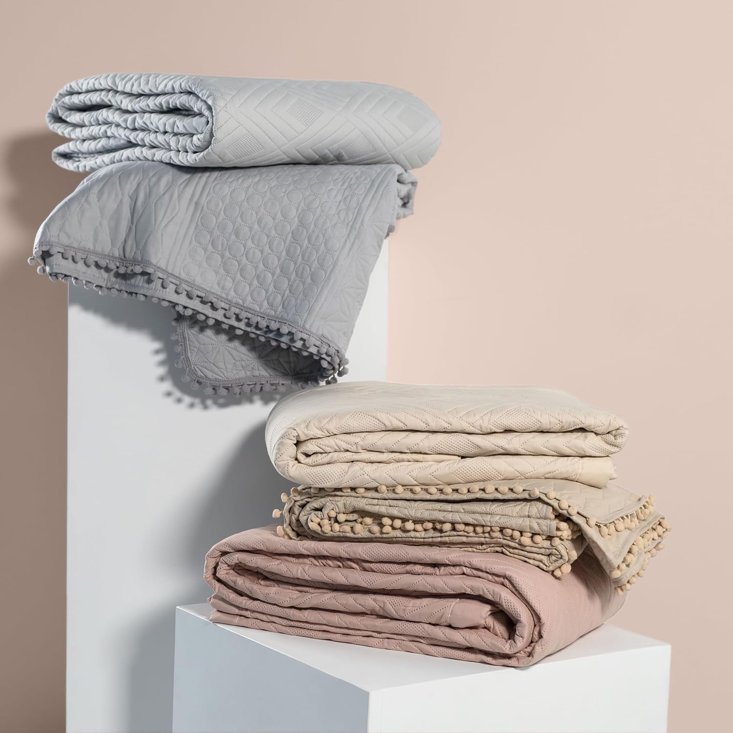 Ameliahome sengetæppe 170X210 Cm Dobbeltsidet sengetæppe Ultrasonic Quilting Polyester Ophelia Mørkegrønne senge og tæpper Besuche den AmeliaHome-Store