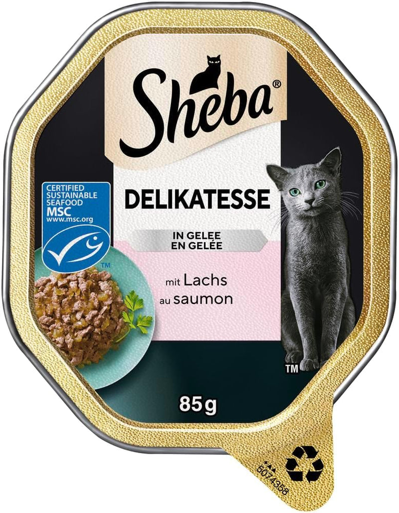 Sheba våd kattefoder, delikatesse i laksegele, 2 x 11 x 85g