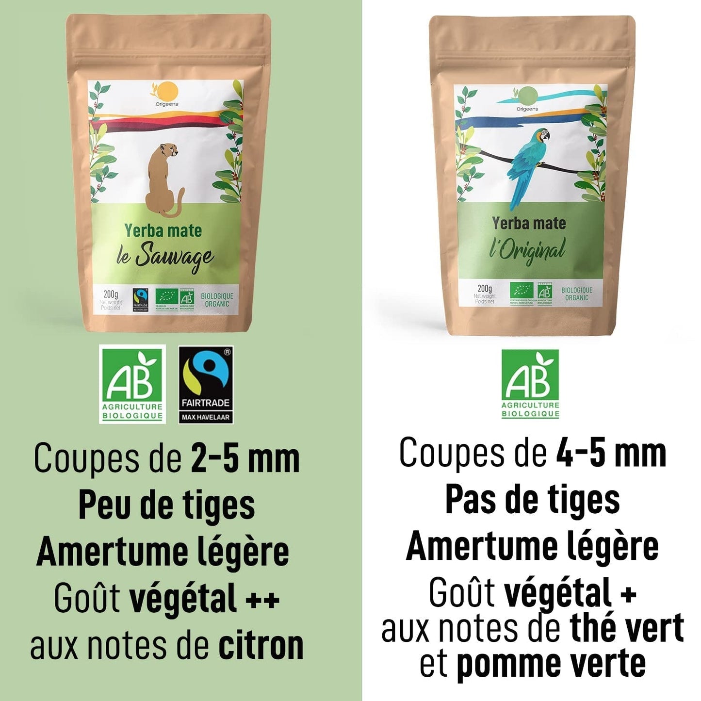 ORIGEENS BIO YERBA MATE TEA 200G - Den originale I Bio Yerba Mate uristet, blade, uden stængler, støv og krummer I Energigivende og afgiftende drik