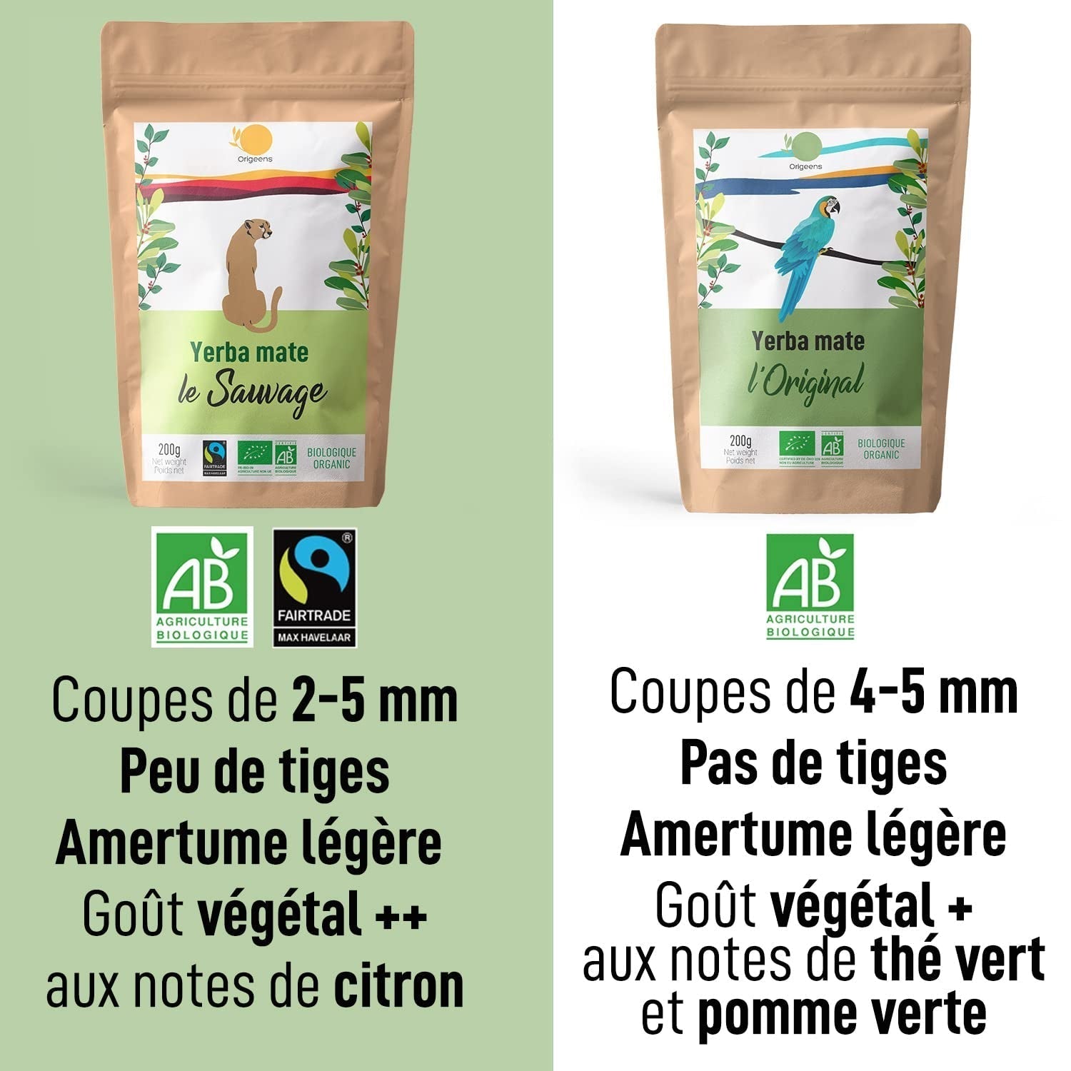 ORIGEENS BIO YERBA MATE TEA 200G - Den originale I Bio Yerba Mate uristet, blade, uden stængler, støv og krummer I Energigivende og afgiftende drik