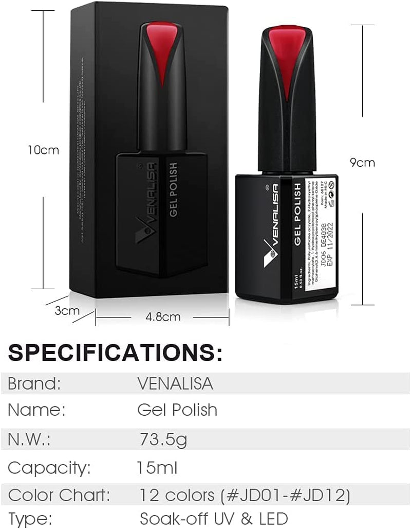 VENALISA Coral Orange UV Neglelak 15ml Gel Neglelak Til UV Neglelampe Transparent Coral Orange Gel Neglelak Modeller til DIY Negle Design