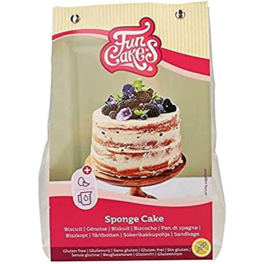 Funcakes Mix Für Biskuitkuchen, Glutenfrei: Einfach in Der Anwendung, Wunderbar Leichter Biskuitkuchen, Perfekt Für Die Kuchendekoration, Konditorqualität, Kuchenboden, Halal Zertifiziert, 500G Mix til bagning og madlavning Naty Shop Standardtitel
