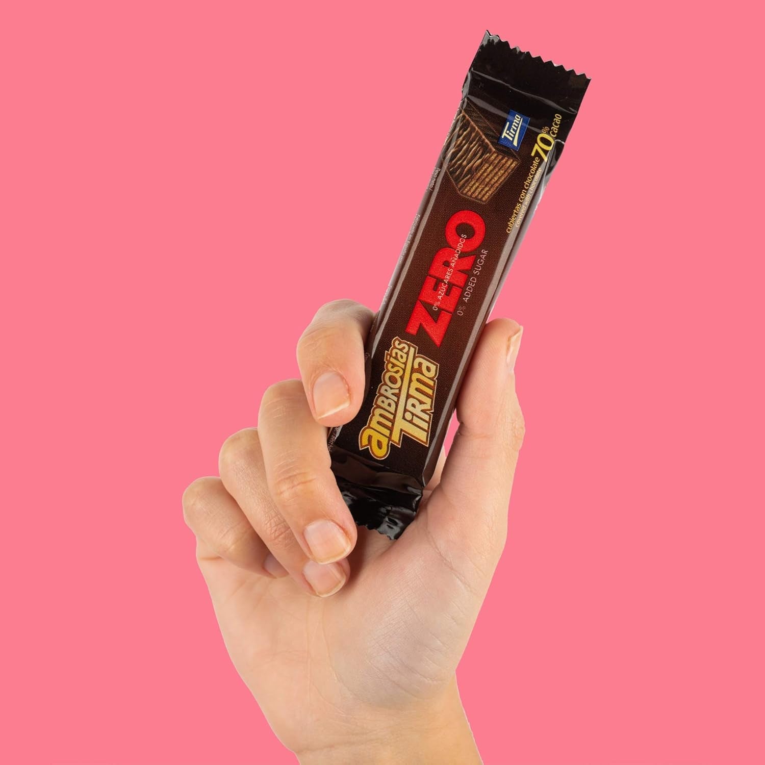 Vafler med mørk chokolade Tirma 70% kakao | Uden tilsat sukker | Velegnet til keto-diæter | Lav kulhydrat | Til diabetikere Chokoladewafers Multi Pack | 3 stk | 64,5 g
