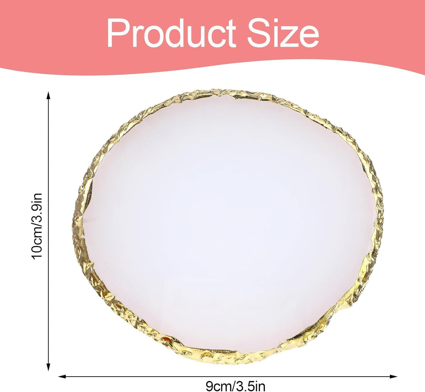 Harz Nail Art Palette,Maniküre Gemalt Palette,Goldener Rand Nagelleck Palette,Nail Art Makeup Palette Display Fach Nagel DIY Zubehör(Weiß)