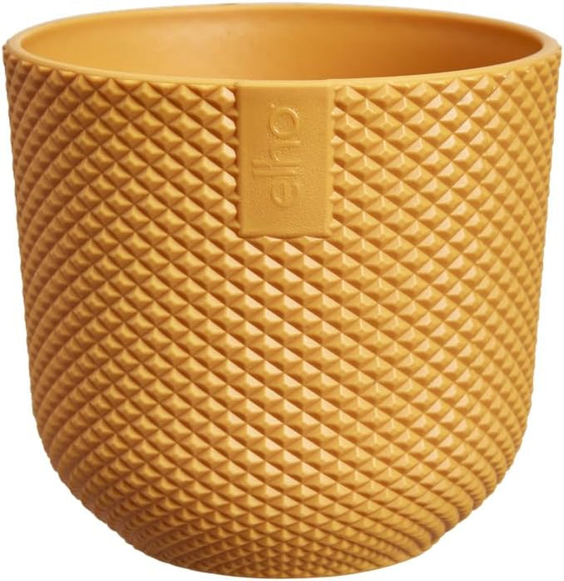 elho Jazz Round Mini 7cm - Indendørs urtepotter - 100% genbrugsplast - Ø 7 x H 6,5 cm - Gul/ravgul