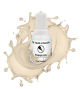 Gel madfarve, beige, champagnefarve, 20 g. Food coloring for a wide range of applications for decorating cakes, tarts, cream, sponge cake, royal icing, macarons.