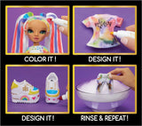 Rainbow High Color & Create DIY Modepuppe - Grüne Augen, Zopfe, extra Top & Schuhe, abwaschbare Regenbogenstifte - Ausmalen, Gestalten, Spielen, Auswaschen - for Kinder fra 4-12 Jahren og Sammler