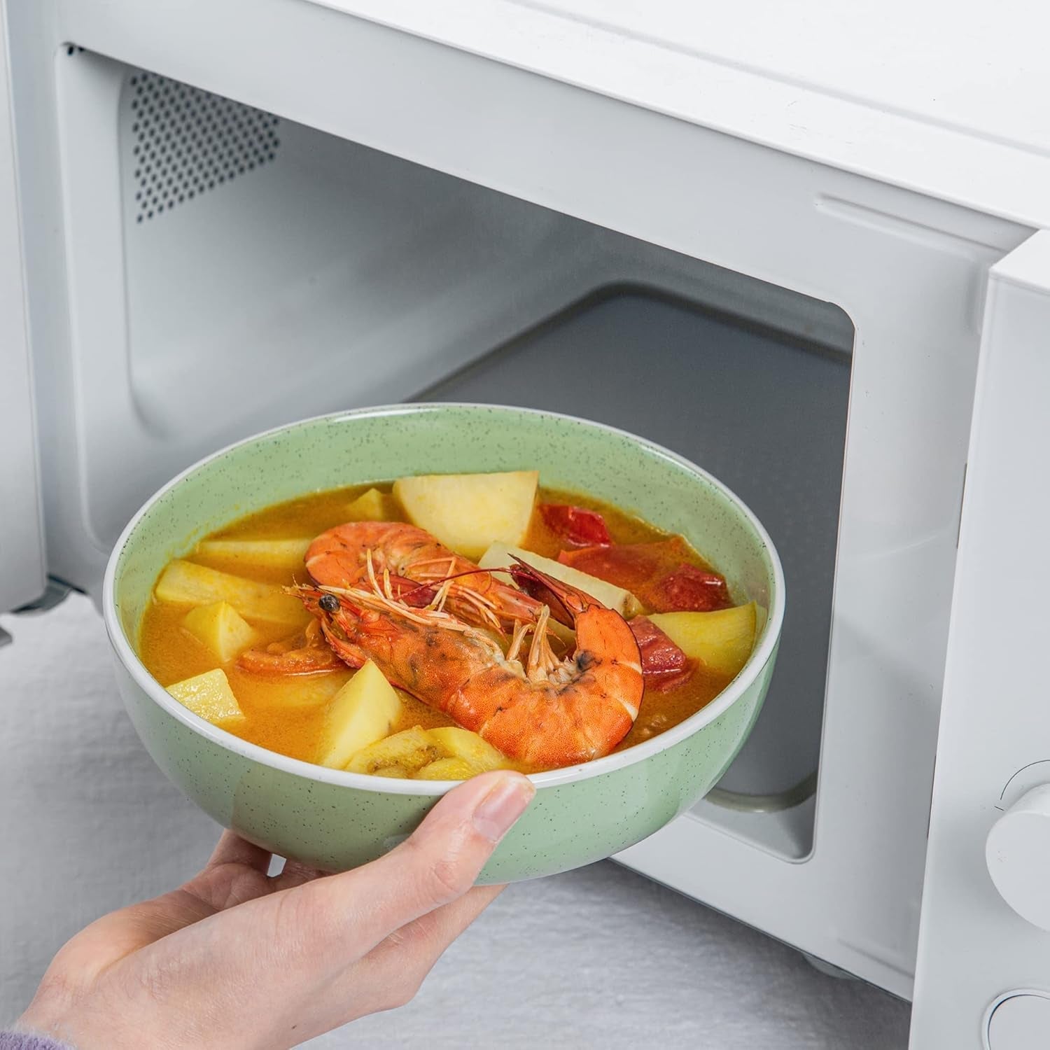 vancasso SESAM Serie Steingut Geschirrset for 12 Personen, 48 Teiliges Kombiservice – Tafelservice mit Speisetellern, Desserttellern, Müslischalen und Kaffeetassen, Scandinavian Design