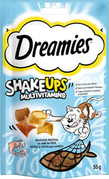 DREAMIES SHAKE UPS Multivitamin Seafood Festival Kattegodbidder i portionsposer - 55 g (6 poser)