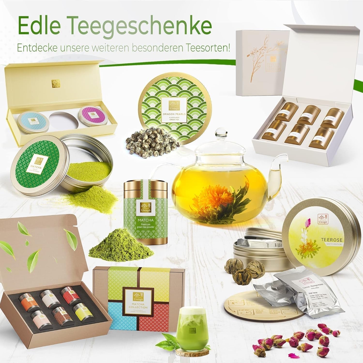 Uniqo Matcha tepulver 200 g i genopfyldelig økologisk emballage