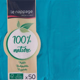 50 servietter, bomuldspude, 33 X 33 Cm, 2-lags, turkis, Fsc Cellulose, 33 X 33 Cm (pakke med 3)