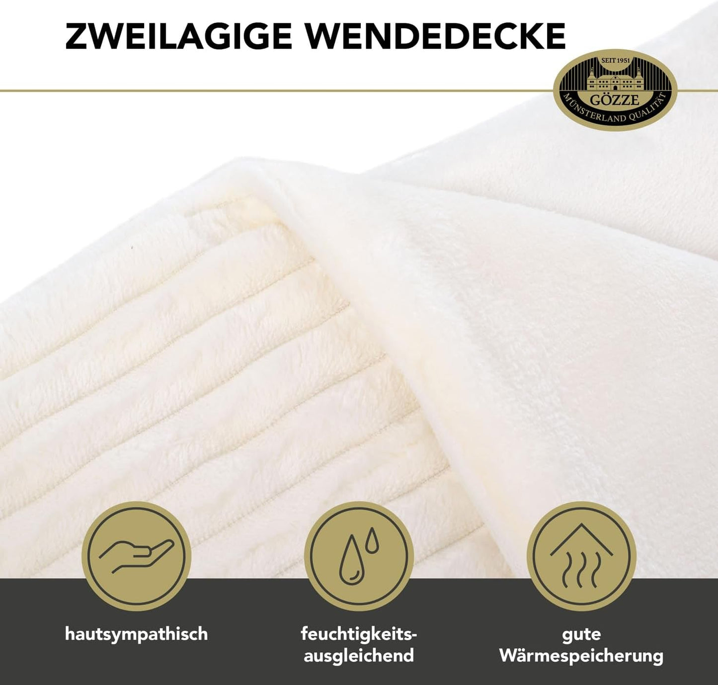 Gözze stuetæppe i fløjlslook, 150 X 200 cm, hvid uld, 40067-00-150200 Senge og tæpper Besuche den Gözze-Store