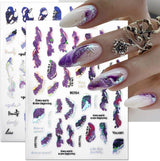 6 farver marmor negle stickers bronzer sølv selvklæbende klistermærker bloom marmor negle stickers 3D marmor negle stickers design tilbehør negle art stickers negle stickers sæt negle folie