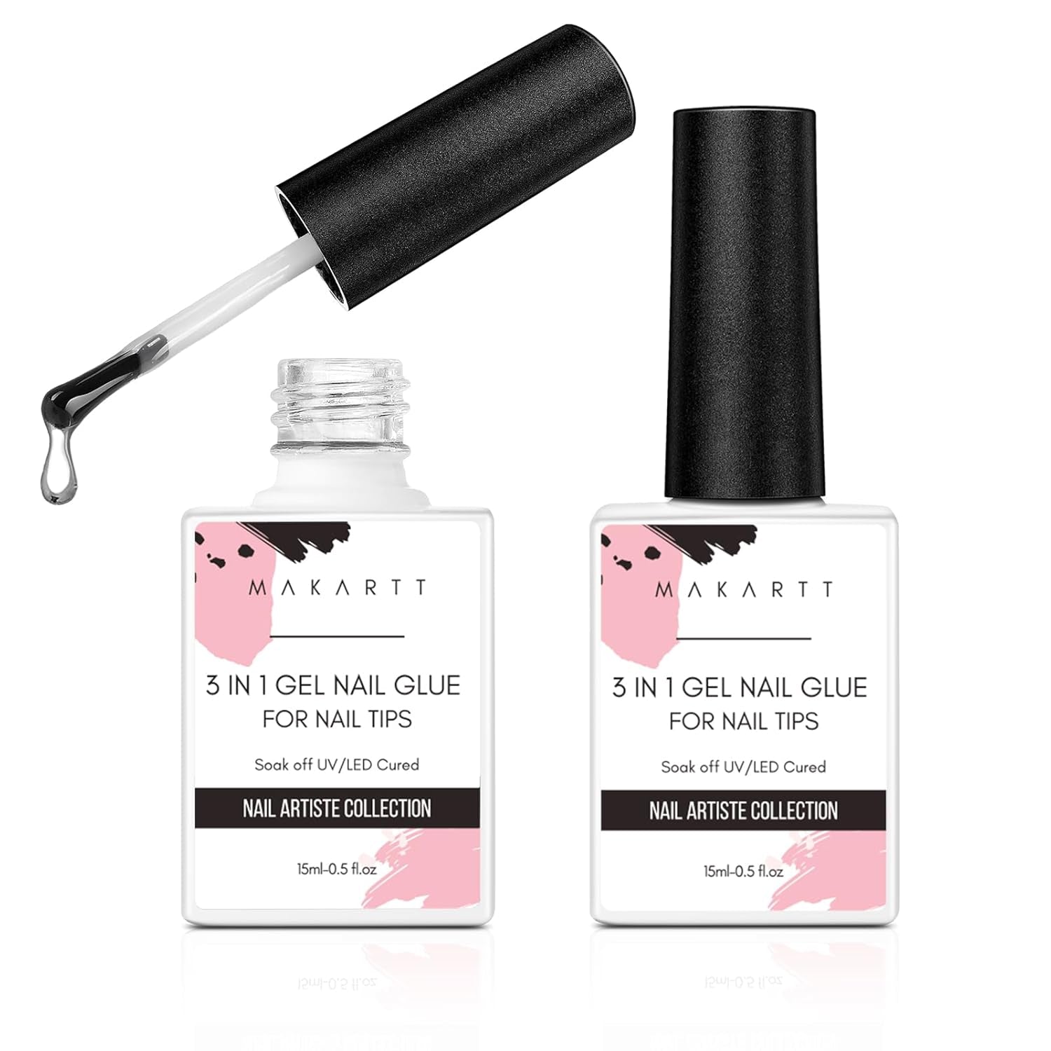 Makartt 3D Nail Art Gel - Rhinestone Glue Gel 15G til Nail Nøgleringe, Multifunktionel Nail Sculpture Gel til DIY Nail Design, Nail Sculpture Nail Modeling at Home (gennemsigtig)