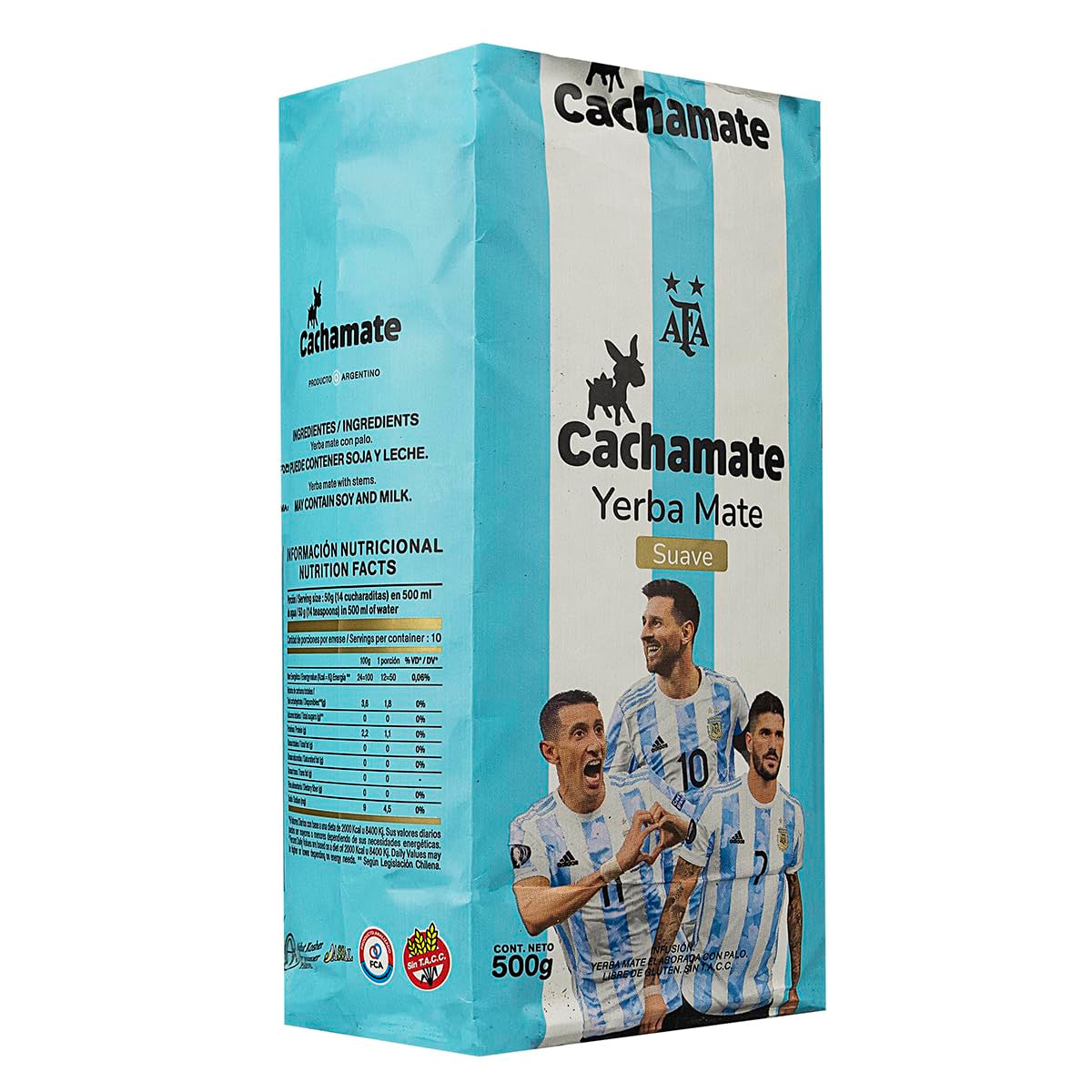 CACHAMATE Mundial Suave 500G | Special edition fodbold | Argentinske Yerba Mate | 12 måneders naturlig modning | Antioxidant og vanddrivende egenskaber