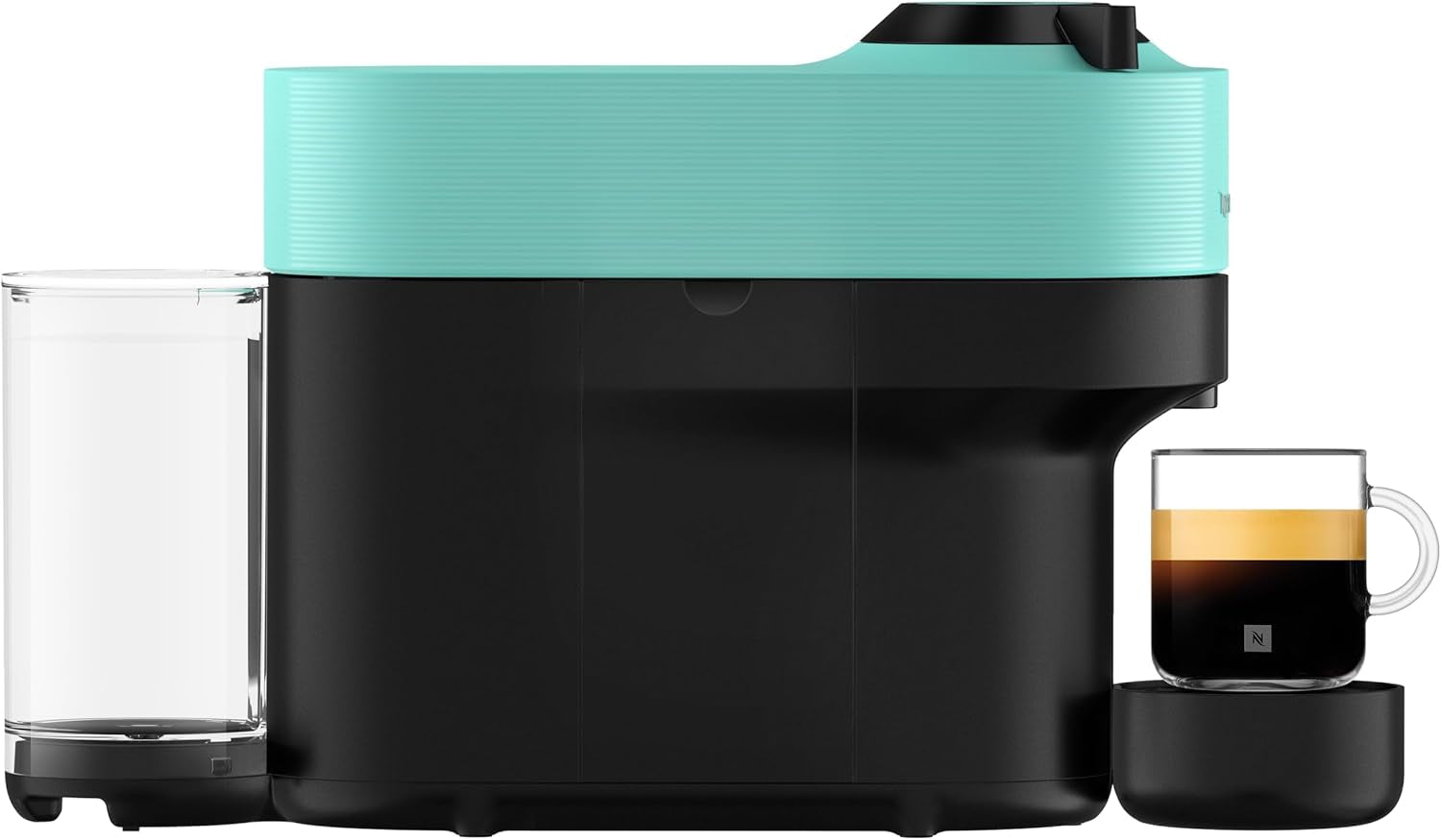 Espressomaskine med Nespresso Krups Vertuo Pop-kapsler, kapacitet: 560 ml, automatisk kapselgenkendelse, one-touch system, 4 kopstørrelser, forkortet opvarmningstid, bæredygtig, Aqua Mint, XN9204