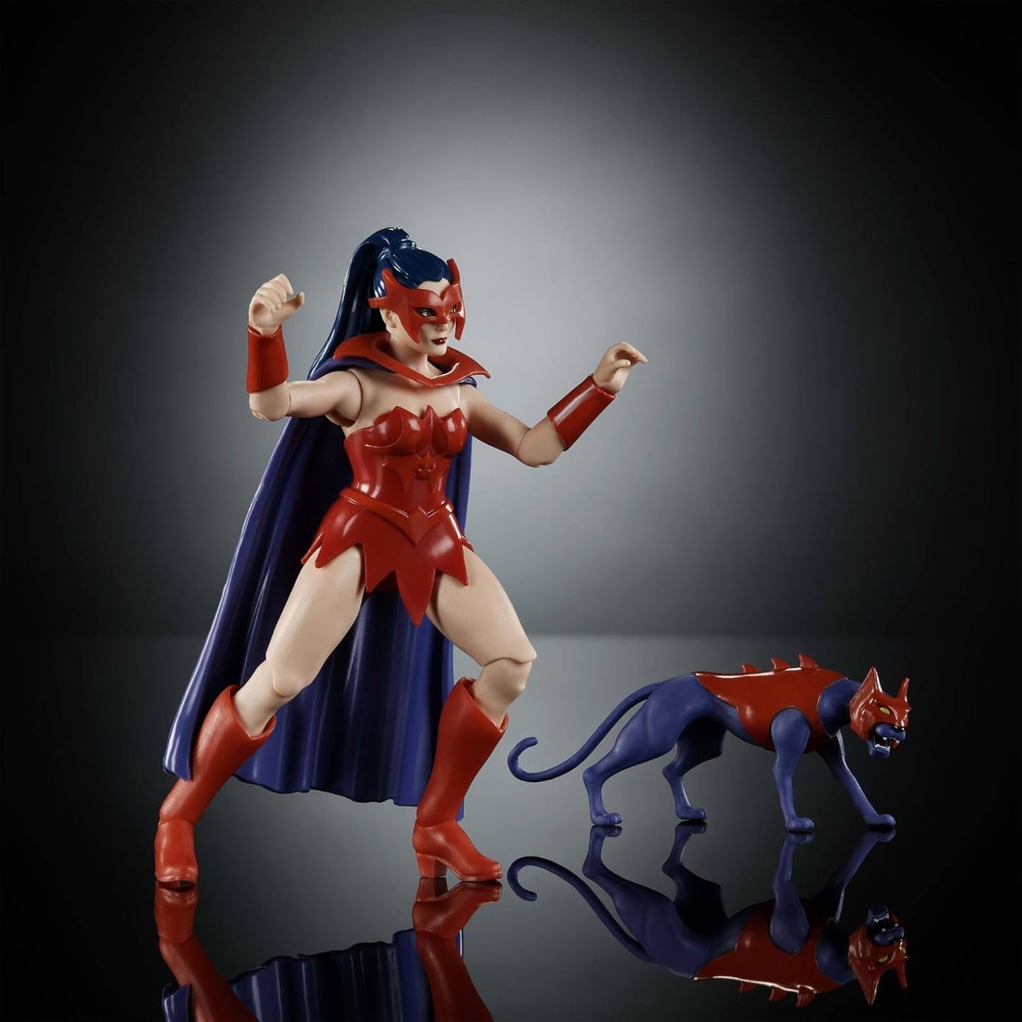 Masters of the Universe Origins Action Figur Catra fra tegneseriesamlingen, ca. 14 cm høj 1980'er tv-serie Heltinde Princess of Power Detaljeret design og kattetilbehør JBM84 Action Figures Naty Shop