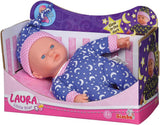 Simba 105010010 - Laura Little Star Soft Body Doll i en sød kjole og Glowing Moon and Stars Hat 20cm Glowing Baby Doll fra 12 måneder