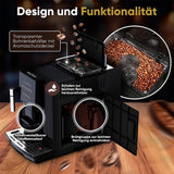 Fuldautomatisk ProfiCook® espressomaskine med mælkeskummer til cappuccino | Konisk kværn | med kopvarmefunktion | Italiensk professionel pumpe | Touchskærm | Espresso | PC KAV 1281