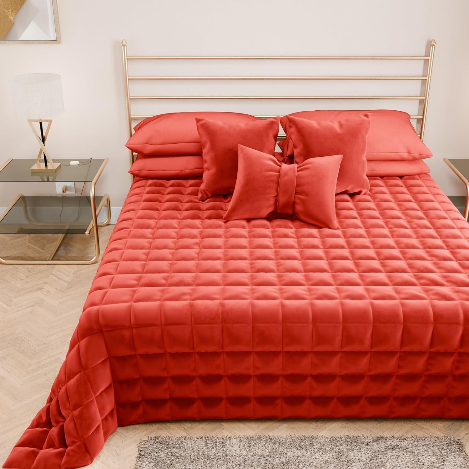 PETTI Artigiani Italiani - Enkeltsengsdyne, dobbeltsidet quilt, forårsdyne, midnatsblå, hvid, 100% Made in Italy Dyner og dyner Naty Shop Rød 160 X 190 Cm